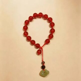 Red Agate Beaded Bracelet, Handmade Stretch Bracelet, One of a Kind Gemstone Gift
