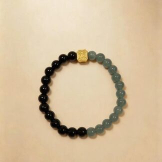 Silver Obsidian Beaded Bracelet, Handmade Stretch Bracelet, One of a Kind Gemstone Gift