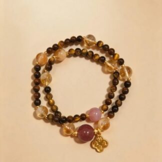 Tiger's Eye Beaded Bracelet, Handmade Stretch Bracelet, One of a Kind Gemstone Gift
