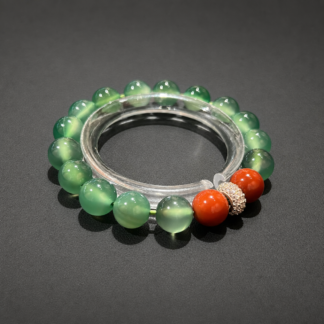 Green Agate Beaded Bracelet by Wu Yunhua - Qingluan Zhuozhu main product photo